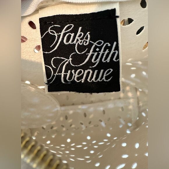 Saks Fifth Avenue White Perforated Cosmetic Case - Picture 5 of 9